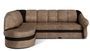 Canapé d'angle gauche convertible velours marron clair et marron foncé Sundy 250 cm
