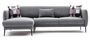 Canapé d'angle gauche moderne tissu gris clair Valiko 265 cm