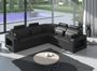 Canapé d'angle gauche original et moderne simili cuir noir Kaming 270 cm