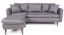 Canapé d'angle gauche tissu gris avec pieds en bois naturel Rival 215 cm