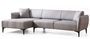 Canapé d'angle gauche tissu gris clair Bellano 270 cm