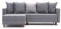 Canapé d'angle gauche tissu gris clair Klina 215 cm