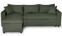 Canapé d'angle réversible convertible tissu vert foncé Kita 223 cm