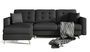 Canapé d'angle réversible et convertible tissu noir Anska 250 cm