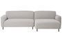 Canapé d’angle SALVADOR en tissu bouclette gris clair – 265 cm