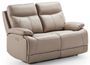 Canapé de relaxation 3 places électrique cuir beige Ducka 194 cm