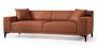 Canapé droit 3 places en tissu orange avec 2 coussin Tivano 212 cm
