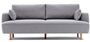 Canapé droit tissu gris clair 3 places Akena 230 cm