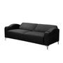 Canapé lit 3 places tissu noir et pieds métal Barly