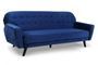 Canapé lit 3 places velours bleu Elliot 221 cm