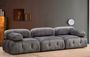 Canapé modulable velours velours gris 3 places Noah