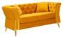 Canapé moutarde velours matelassé design Emy