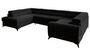 Canapé panoramique convertible tissu noir avec coffre de rangement Louve 340 cm