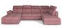 Canapé panoramique convertible velours rose cuivré coffre de rangement à gauche Levano 330 cm