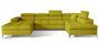 Canapé panoramique tissu jaune coffre de rangement à droite Kutty 345 cm