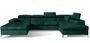 Canapé panoramique velours vert foncé coffre de rangement à droite Kutty 345 cm