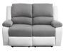 Canapé de relaxation électrique 2 places simili cuir blanc et microfibre gris Confort