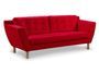 Canapé scandinave 3 places tissu rouge Mondo
