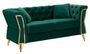 Canapé vert velours matelassé élégant design Emy