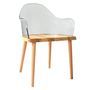 Chaise avec accoudoir bois de frêne et polycarbonate Nordan