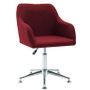 Chaise avec accoudoirs pivotante tissu bordeaux et métal chromé Isus
