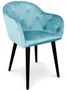Chaise avec accoudoirs velours vert menthe Honor