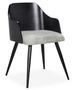 Chaise bois massif peint noir assise tissu gris Persy - Lot de 2
