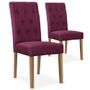 Chaise capitonnée tissu violet Cécilia - Lot de 2