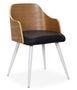Chaise chêne massif clair assise similicuir noir Persy - Lot de 2