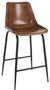 Chaise de bar cuir et métal marron Jo assise 70 cm