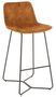 Chaise de bar métal et tissu doux orange Laurel 76.6 cm
