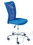 Chaise de bureau bleu et pieds métal chromé Kelly