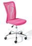 Chaise de bureau rose et pieds métal chromé Kelly