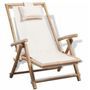 Chaise de jardin bambou et toile blanche Maboun