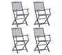 Chaise de jardin pliable acacia massif solide Ontim - Lot de 4