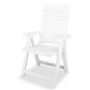 Chaise de jardin pliable plastique blanc Bouka - Lot de 2