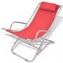 Chaise de jardin pliante PVC rouge et métal Kinga - Lot de 2