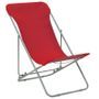 Chaise de jardin pliante tissu rouge et métal Ecio - Lot de 2