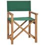 Chaise de metteur en scène Bois de teck solide Vert