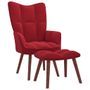 Chaise de relaxation avec repose-pied Rouge bordeaux Velours 8