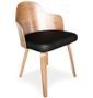Chaise de salle à manger bois clair et simili cuir noir Pala - Lot de 2 2