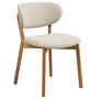 Chaise de salle à manger en chêne massif et tissu beige DUNKIRK