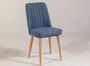 Chaise de salle à manger tissu bleu et bois de pin naturel Mareva