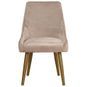 Chaise de salle à manger velours taupe et pieds métal doré Pamela - Lot de 2