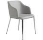 Chaise design avec accoudoirs KAPA – Tissu gris & pieds chromés