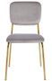 Chaise design avec assise velours gris et pieds en métal doré Kara