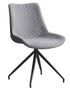 Chaise design pivotante en tissu gris et en simil cuir gris foncé Morka - Lot de 2