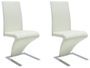 Chaise design simili cuir blanc et pieds métal chromé Théo - Lot de 2