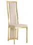 Chaise design simili cuir et acier doré Milana - Lot de 6