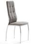 Chaise design tissu gris clair et pieds chromé Surpika - Lot de 4